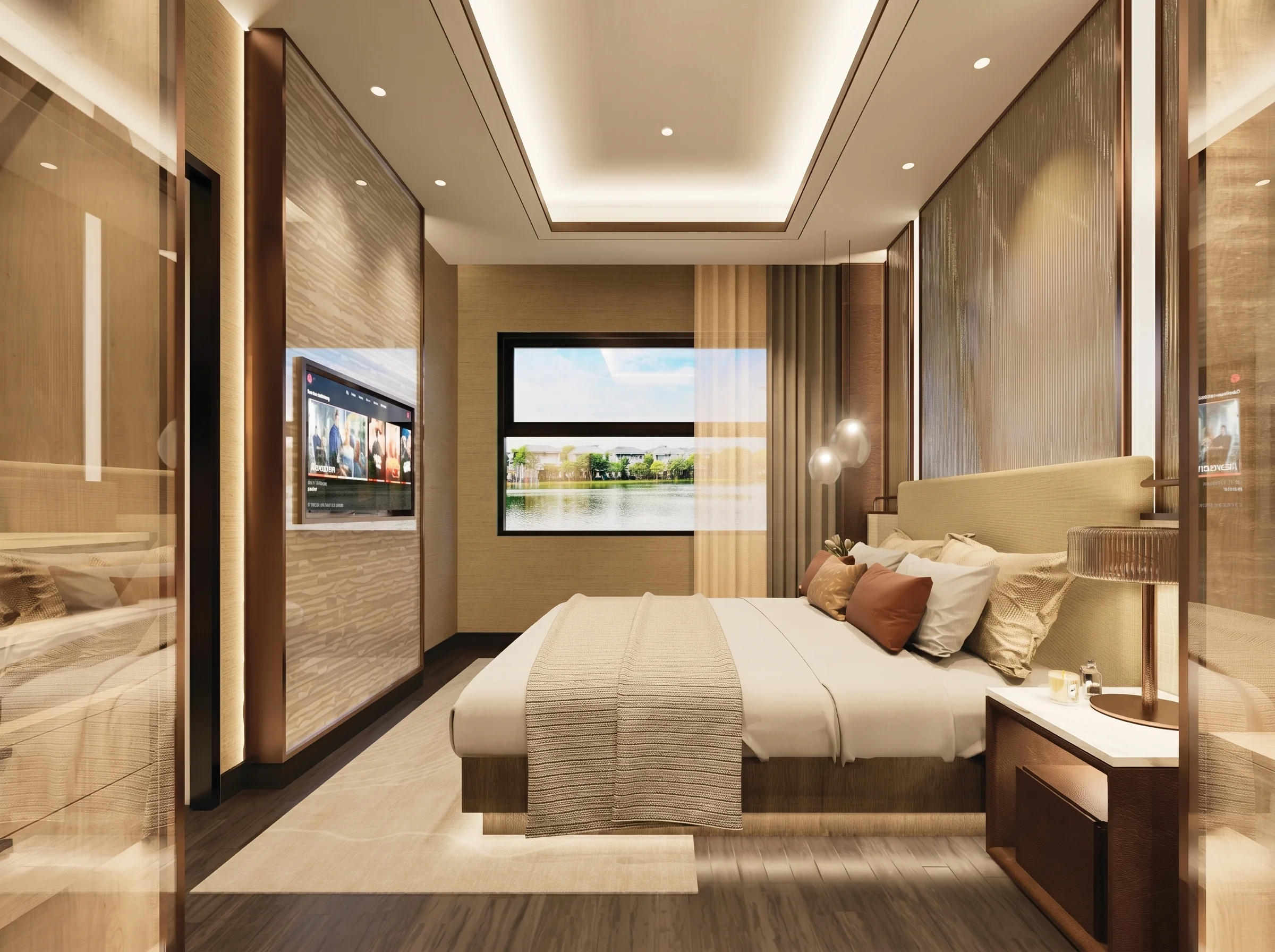 Lake View Through Bedroom